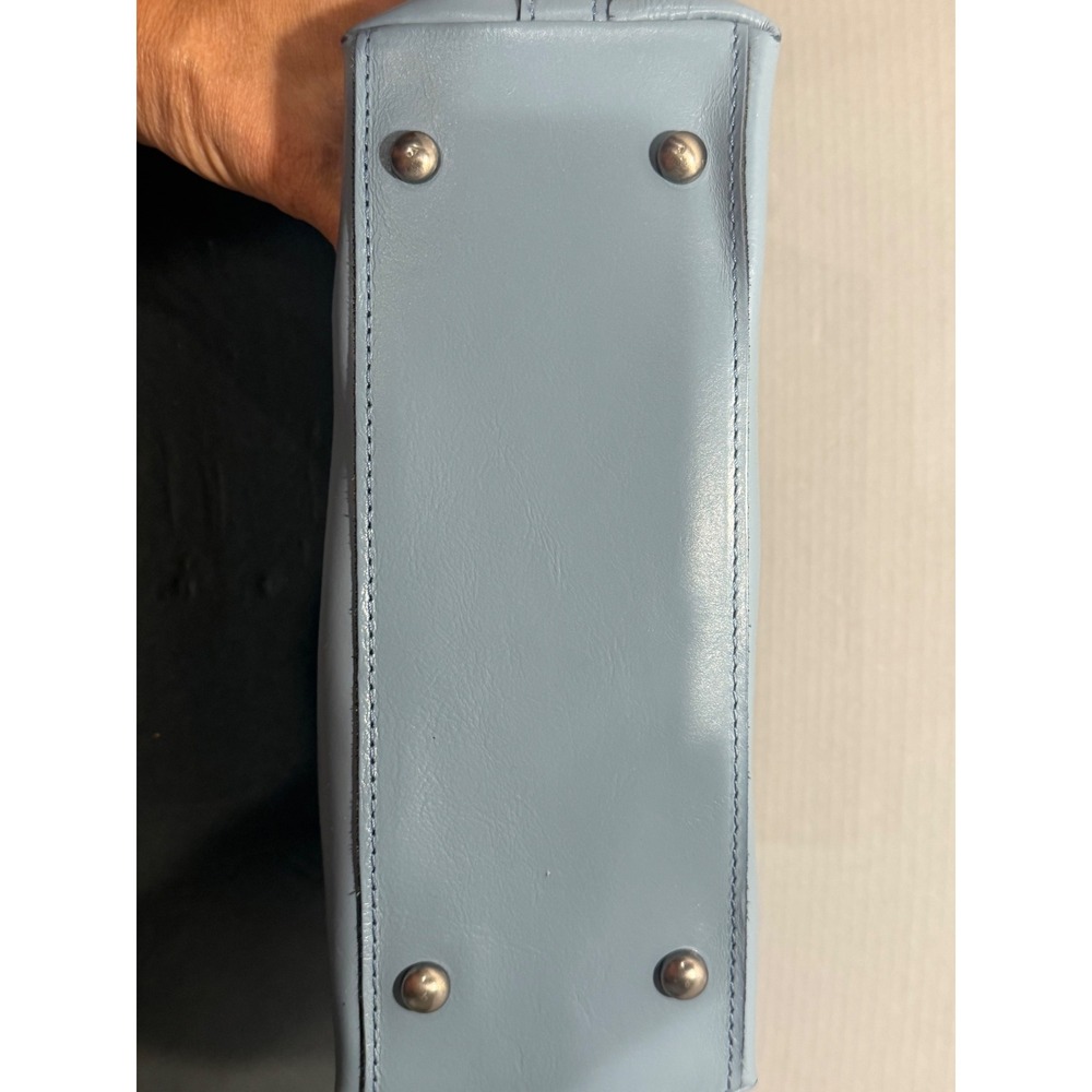 Patricia Nash Light Blue Leather Crossbody Bag Zip Top Shoulder Bag - Picture 8 of 16